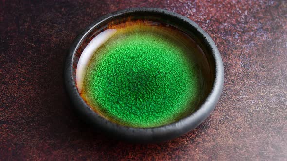 Handmade Brown and Green Glaze Rustic Pottery Bowl