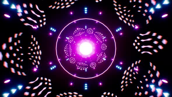 Spreading Light Shapes Vj Tunnel Background 4K Loop