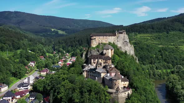 Aerial view of Orava Castle in Slovakia