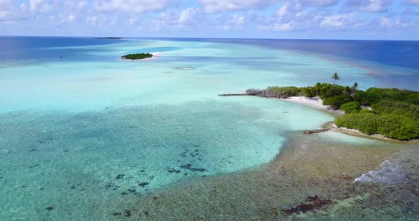 Preferred gateway for young people visiting remote tropical islands of Ari atoll, surrounded by larg