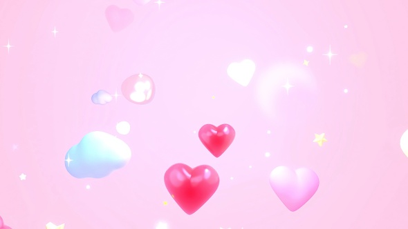 Cartoon Hearts Sky