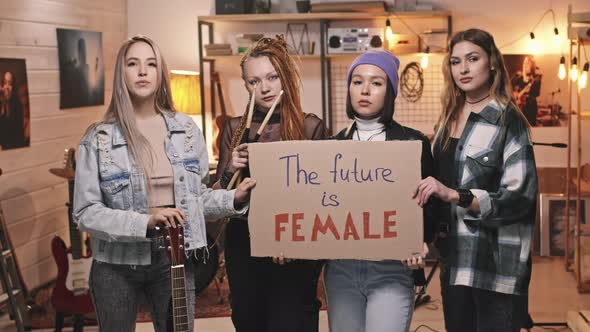 Girl Music Band With Future Is Female Sign