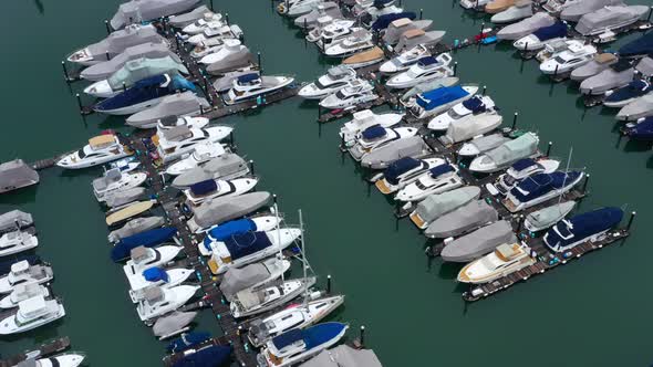 Top view of Hong Kong yacht club in Sai Kung