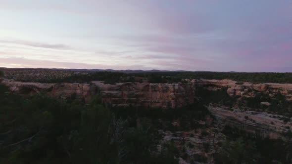 Cliff palace dwelling cut inside the canyon wall in Mesa Verde National Park, Colorado, USA