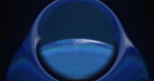 Oil Water Sphere Round Frame Soap Bubble Blue Dark