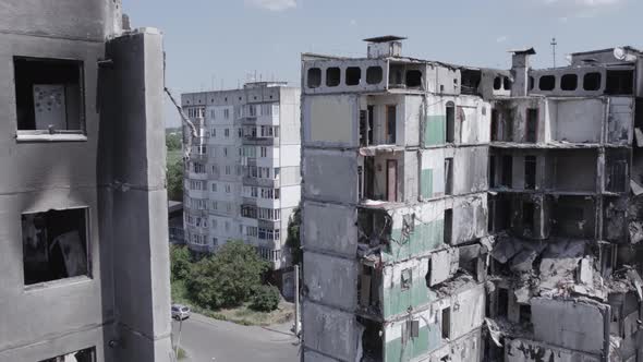 Residential Building Destroyed By the War in Ukraine