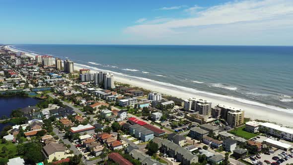 Aerial flyover Jacksonville Beach Florida