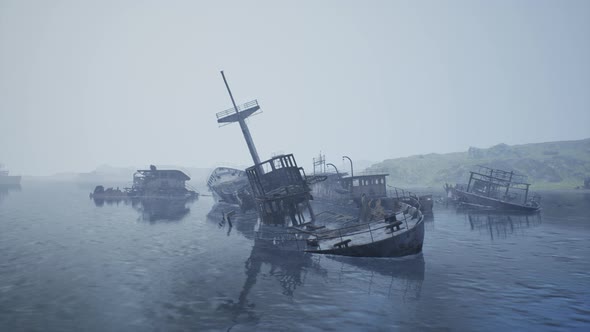 Ship Cemetery in the Sea