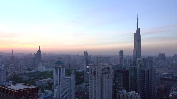 Skyline of Nanjing with Zifeng Tower