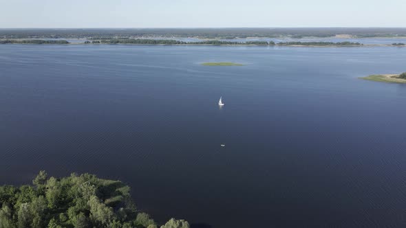 Dnipro River. Aerial View. Landmark of Ukraine