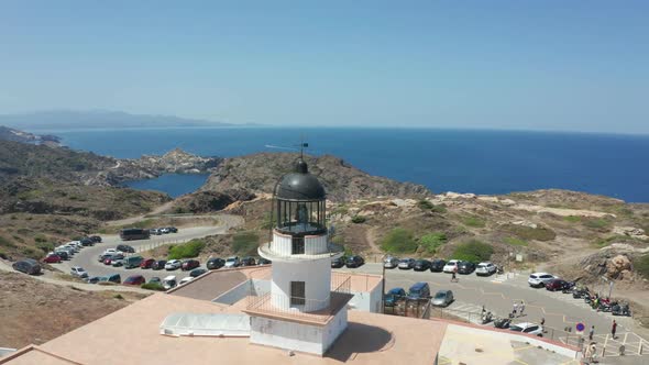 Aerial Shot of Lighthouse on Cap De Creus Cape