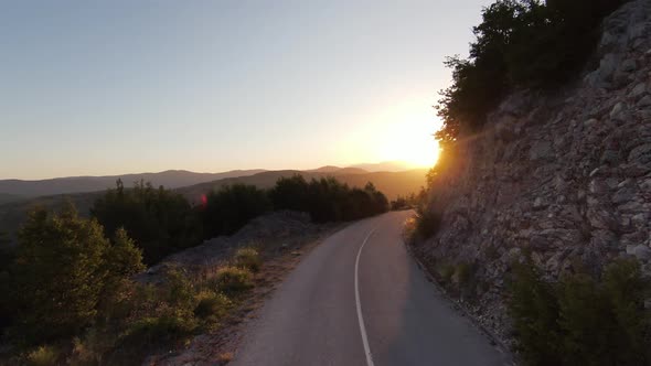 Aerial Cinematic Shot High Speed Sport Fpv Drone Flying Over Natural Mountain Cliff Canyon Country