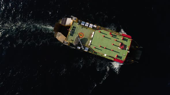 Ferry is Drifting in the Ocean