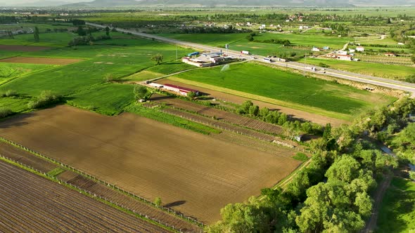 Farm Region Aerial View 4 K Alanya Turkey