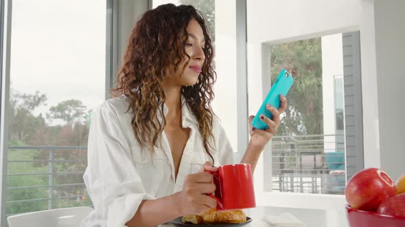 Woman Drinking Her Morning Coffee