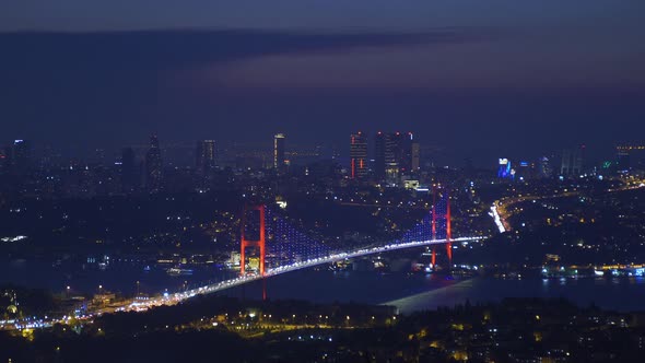 Bosphorus traffic, Istanbul city Turkey, timelapse.