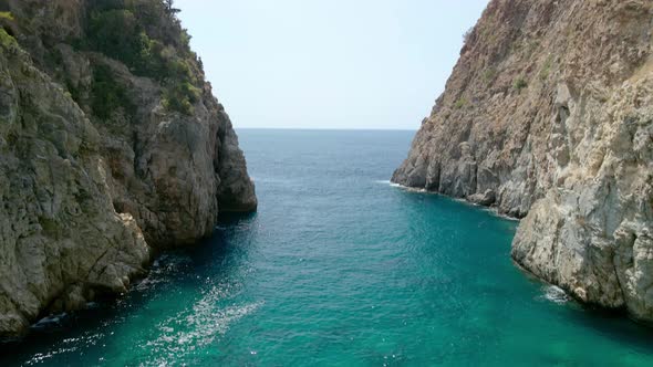 Small Rocky Bay in the Coastal Part of the Sea