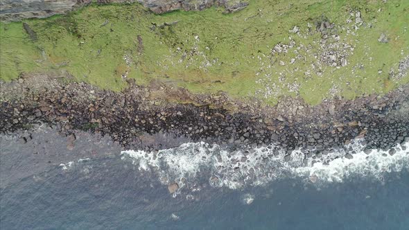 Top View of a Rocky Shore Near Neist Point in Skye Scotland