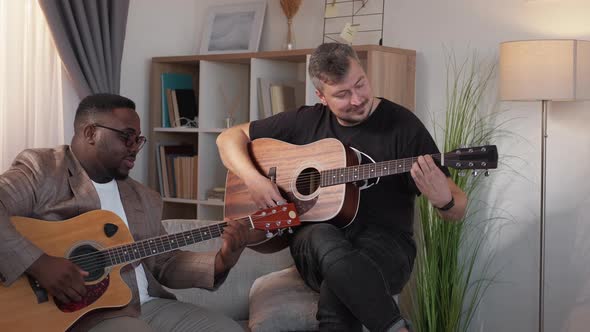 Guitar Practice Duet Playing Music Rehearsal Men