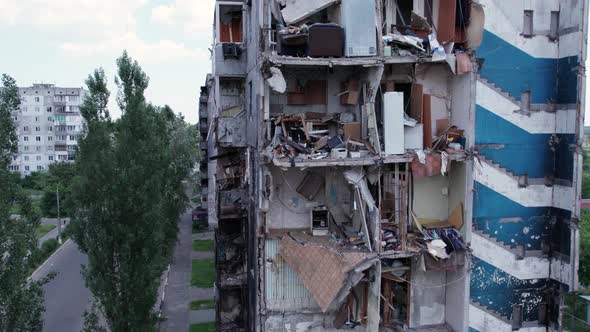 Borodyanka Ukraine  a Destroyed Building During the War