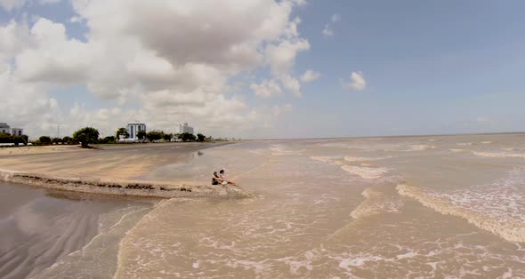 Couple with Ocean View - Drone