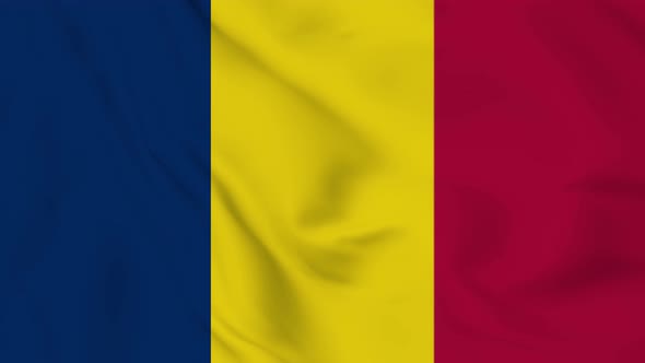 chad flag seamless closeup waving animation. Vd 2054