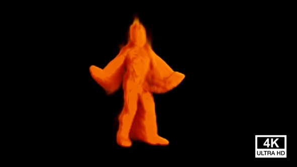 Hip Hop Dancing Orange Smoke Man 4K alt