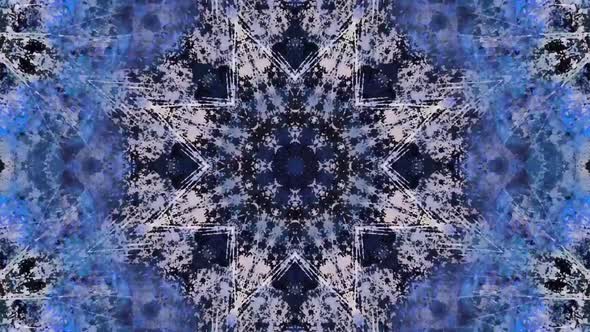 Abstract blue kaleidoscope animation