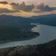 Aerial hyperlapse of a big river during magical sunset - VideoHive Item for Sale