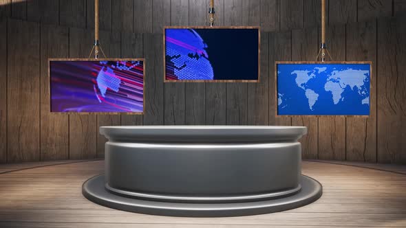 3D Virtual News Studio Background A50013