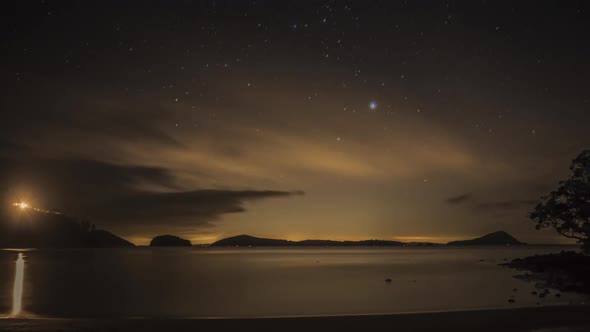 Night at the beach timelapse