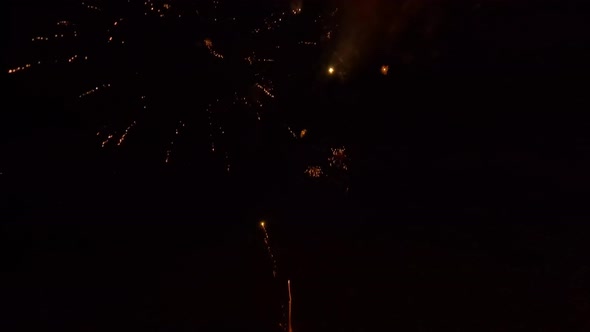 Epic Breathtaking View of Bright Fireworks in the Night Sky