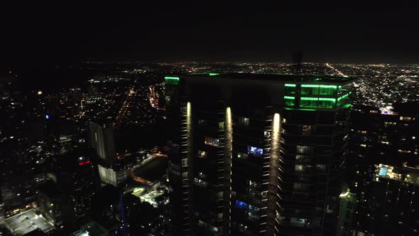 Night Aerial Panorama Tower Brickell Fl Usa