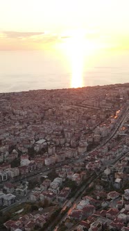 Vertical Video Alanya Turkey  a Resort Town on the Seashore