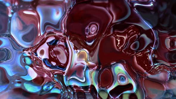 Amazing abstract background water shiny liquid, Black Cyan Red Dark Water Paint Liquid Animation