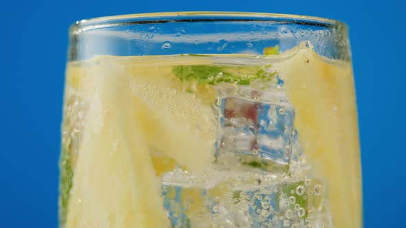 Pineapple Lemonade on Blue Background