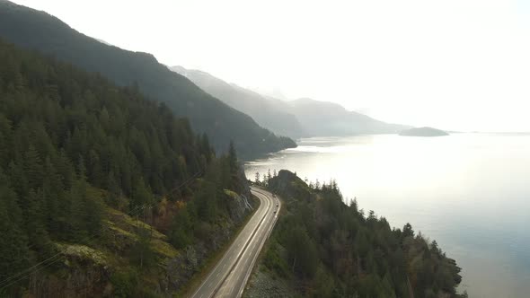 Sea To Sky Hwy in Howe Sound Near Squamish