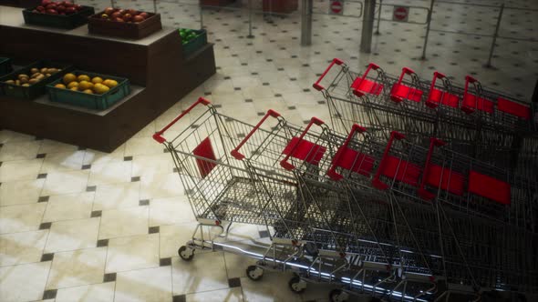 Empty Closed Supermarket Due Covid19 Coronavirus Epidemic