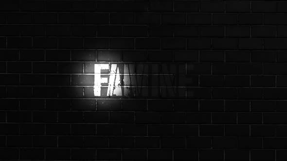 Famine Word In Darkness Wall Background