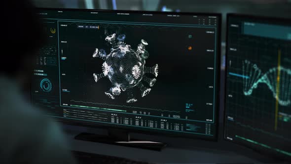 The Doctor is Sitting at the Table. He is Supervising the Data Analysis Process. alt