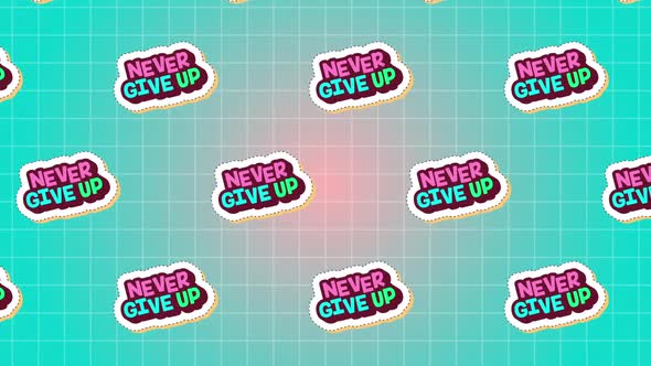 Never Give Up Badge Text Background