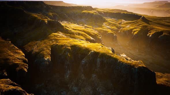 Typical Landscape of the Iceland Green Hills