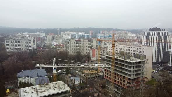 Crane Tower Working View From the Quadcopter