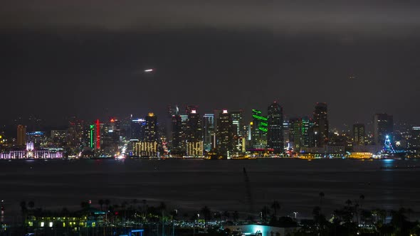 Downtown San Diego at Night Skyline