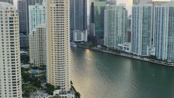 Aerial view of buildings in Downtown Miami