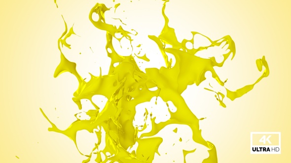 Abstract Yellow Paint Splash V3