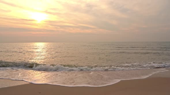 Beautiful sunset on the tropical beach and sea