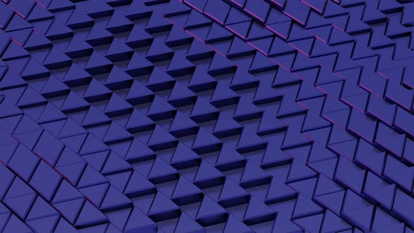 Abstract animated 3d background with very peri violet triangular elements. Motion graphic background