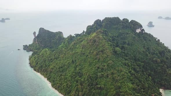 Aerial Panorama of Chicken Island, Thailand