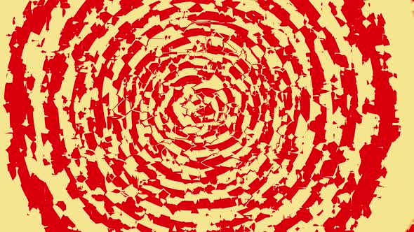 Red Broken Abstraction Circle Background 4K